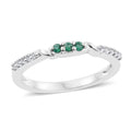 Lab Created Emerald and Lab Created White Sapphire Ring in Sterling Silver (Size 7) - Sticky add to cart bar