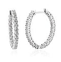 Diamond Inside Out Hoop Earrings in Sterling Silver 0.40 ctw - Sticky add to cart bar