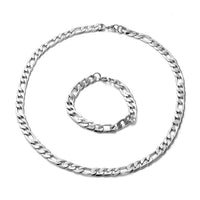 Curb Bracelet (8.50 in) and Necklace (24.00 In) in Stainless Steel
