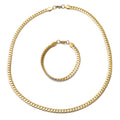 Curb Bracelet (8.50 in) and Necklace 24.00 Inches in ION Plated Yellow Gold Stainless Steel - Sticky add to cart bar