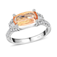 One Of A Kind Certified & Appraised Luxoro 14K White Gold AAAA Imperial Topaz and G-H S1 Diamond Ring (Size 7.0) 2.88