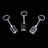 Set of 3 Butterfly, Flower and Angel Crystal Keychains with LED Light (4 in)