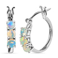 D'Joy Premium Ethiopian Earrings in Platinum Over Sterling Silver, Welo Opal Jewelry, Opal Silver Hoops 1.15 ctw - Sticky add to cart bar
