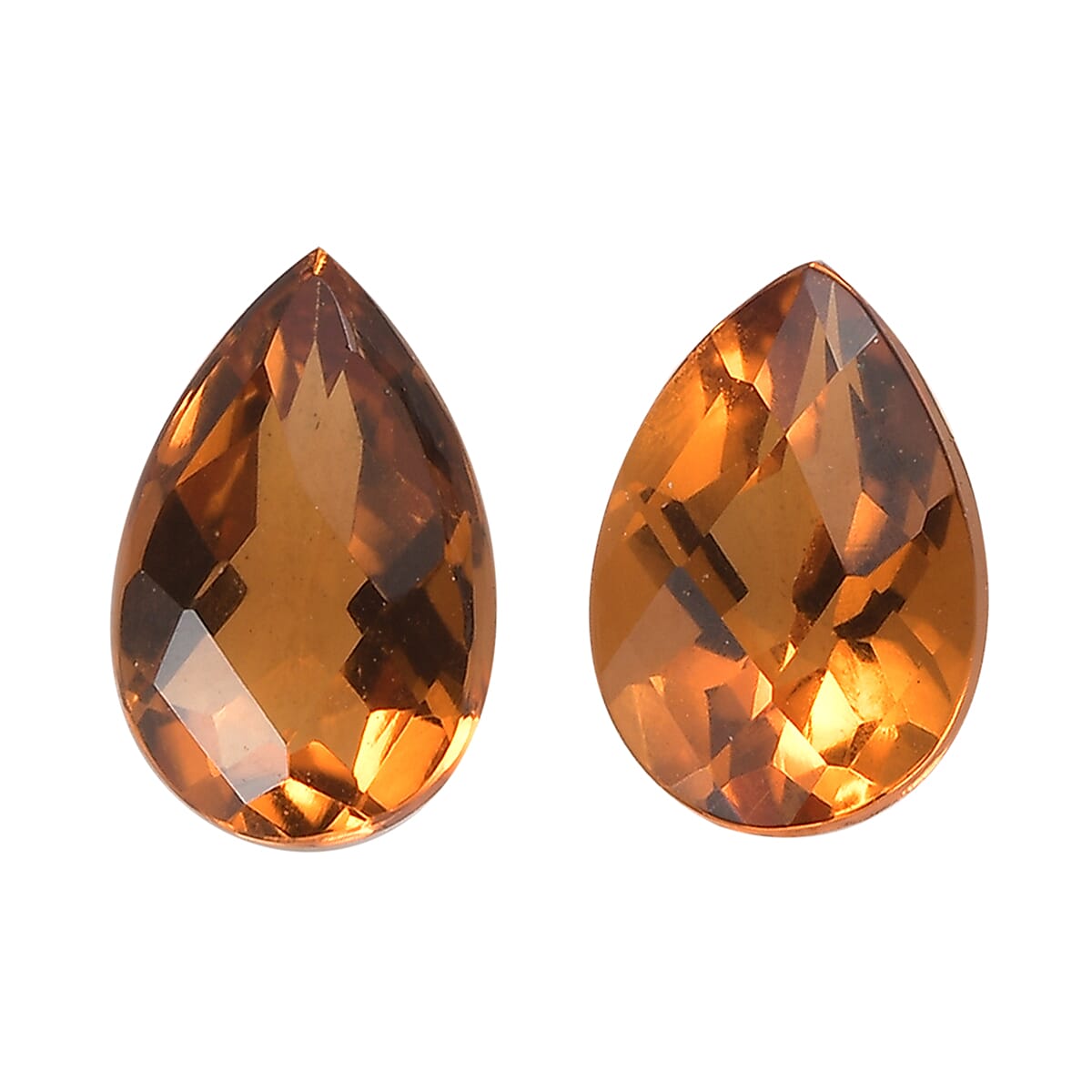Santa Ana Madeira Citrine Set of 2 (Pear 6x4 mm) 0.66 ctw Loose Gemstone