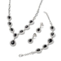 Glass, Austrian Crystal Bracelet (7.50In), Earrings and Necklace (20.00 Inches) in Silvertone - Sticky add to cart bar