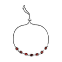 4.20 ctw Mozambique Garnet Bolo Bracelet in Sterling Silver