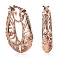 KARIS Openwork Basket Hoop Earrings in ION Plated 18K RG - Sticky add to cart bar