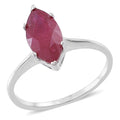 Niassa Ruby Sterling Silver Marquise Solitaire Ring (Size 10.0) TGW 3.55 cts. - Sticky add to cart bar