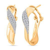 Zircon 0.50 ctw Earrings in 14K Yellow Gold Over Sterling Silver