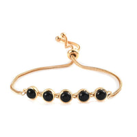 KARIS 5.10 ctw Black Onyx Magic Ball Bracelet in ION Plated 18K Yellow Gold
