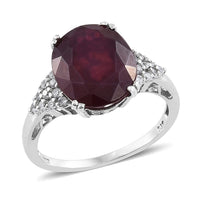 Niassa Ruby (FF), Cambodian Zircon Platinum Over Sterling Silver Ring (Size 7.0) TGW 11.90 cts.