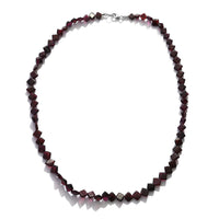 60.00 ctw Orissa Rhodolite Garnet Beads Necklace 18 Inch in Sterling Silver