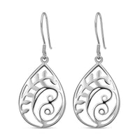 Sterling Silver Drop Openwork Earrings 3.10 Grams