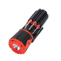 Red 10-in-1 LED Multi-Functional Screwdriver Tool (Requires 3 AAA)