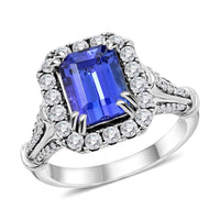 ILIANA 18K WG Premium AAA Tanzanite, Diamond Ring (Size 7.0) TDiaWt 0.85 cts, TGW 3.98 cts.