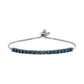 0.18 ctw Blue Diamond Bolo Bracelet in Sterling Silver - Sticky add to cart bar