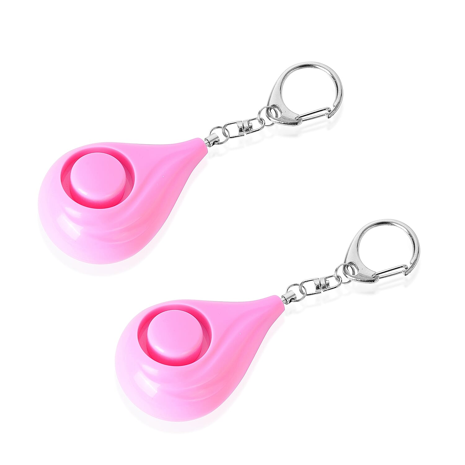 Set of 2 Personal Safety White Alarm Keychains (3xLR44 Batteries Included)