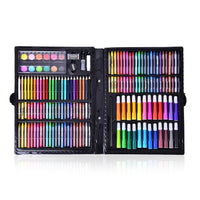 163 Piece Deluxe Art Supply Set (Coloring Pencils, Crayons, Oil Pastels, Markers, Water Paint, Eraser, Pencil, Sharpener, Liquid Glue, and White Glue)