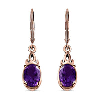 1.40 ctw Amethyst Earrings in 14K Rose Gold Over Sterling Silver