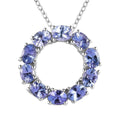 Premium Tanzanite Circle Pendant Necklace in Platinum Over Sterling Silver , Circle of Life Pendant, Tanzanite Pendant Necklace (20 Inches) 1.40 ctw - Sticky add to cart bar