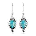 Santa Fe Style Kingman Turquoise 1.00 ctw Earrings in Sterling Silver - Sticky add to cart bar