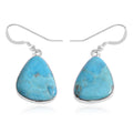 SANTA FE Style Kingman Turquoise Earrings in Sterling Silver 5.25 ctw - Sticky add to cart bar