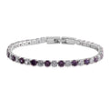 Simulated Amethyst, Simulated White Diamond Silvertone Bracelet (8.00 In) TGW 18.92 cts. - Sticky add to cart bar