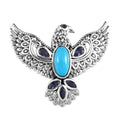 Sleeping Beauty Turquoise and Catalina Iolite Eagle Pendant in Sterling Silver 2.50 ctw - Sticky add to cart bar