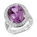 Rhapsody 950 Platinum Kunzite and E-F VS Diamond Halo Ring (Size 7.0) 12.20 Grams 12.10 ctw - Sticky add to cart bar