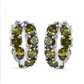 Simulated Green Diamond Hoop Earrings in Stainless Steel 20.90 ctw - Sticky add to cart bar