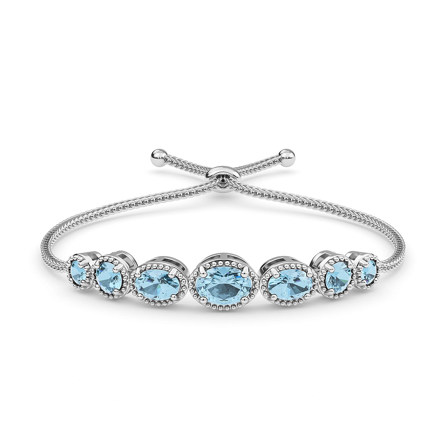 Karis Sky Blue Topaz Bolo Bracelet in Platinum Bond 2.90 ctw