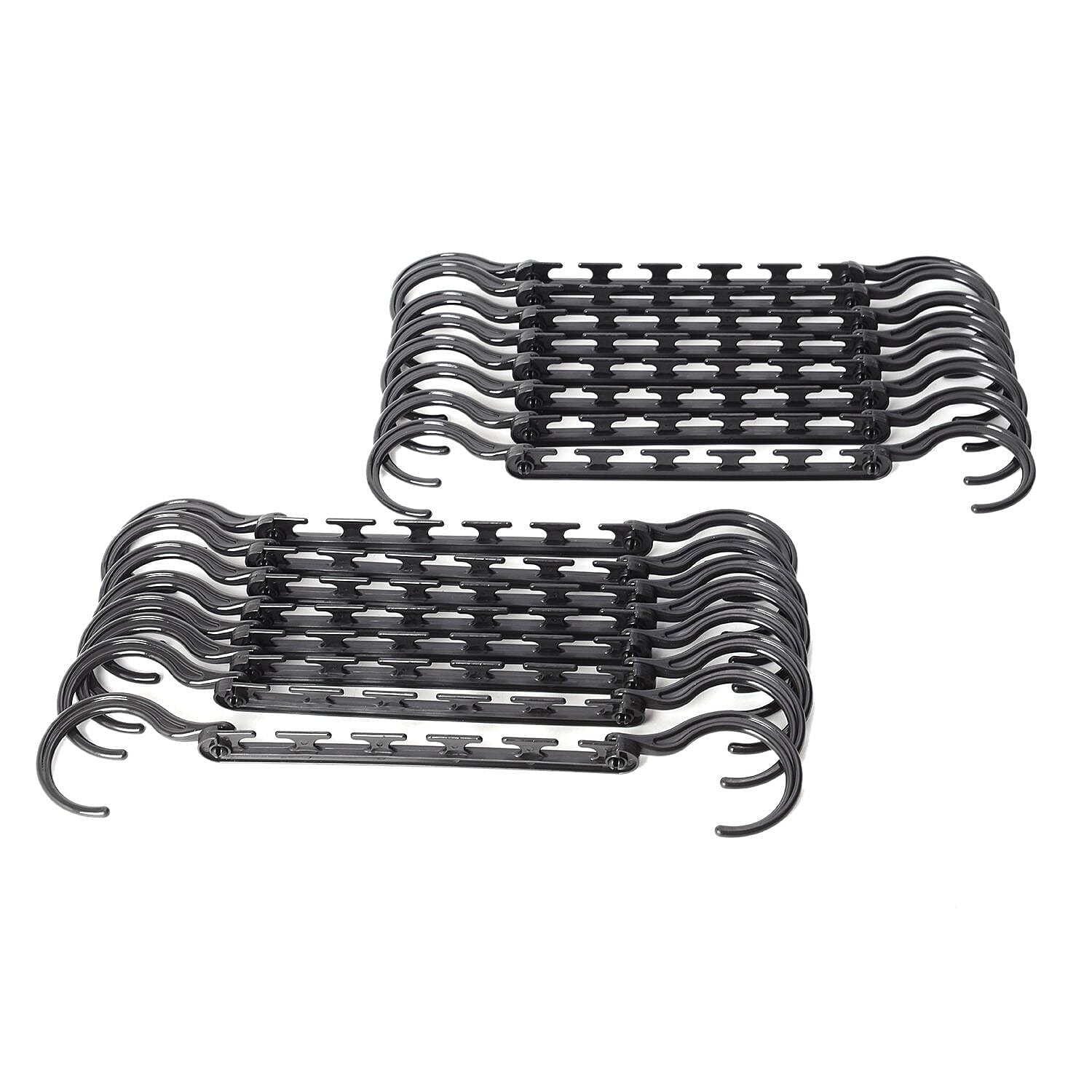 Set of 2 8pc Space Saving Hangers -Black (Holds up to 30 lbs)