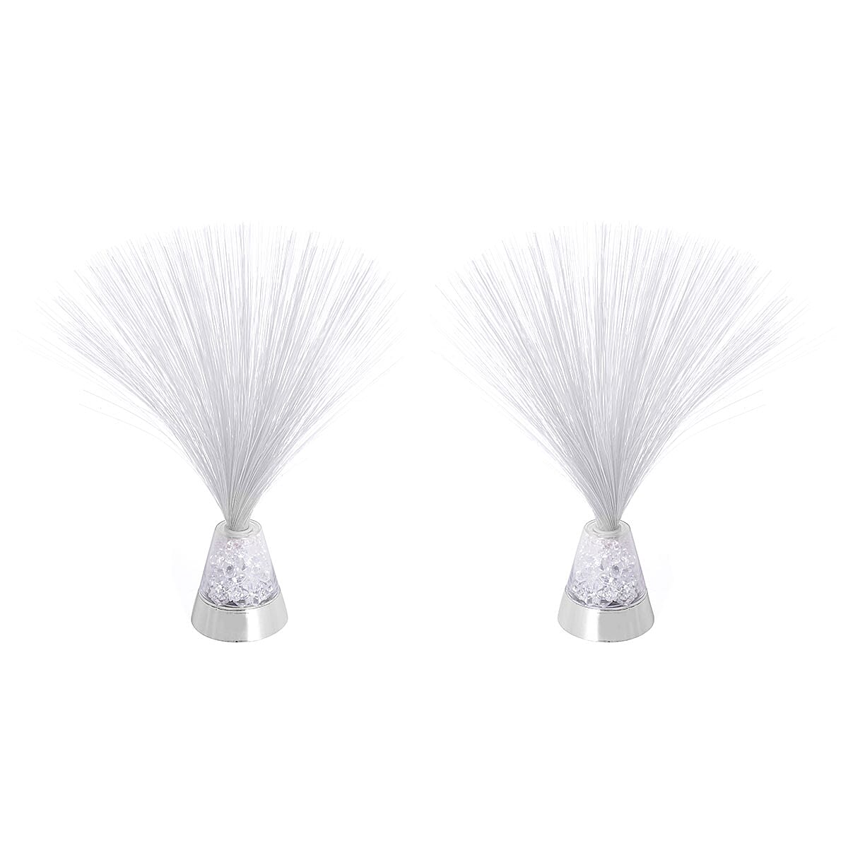 Set of 2 White Mini Fiber Optic Light