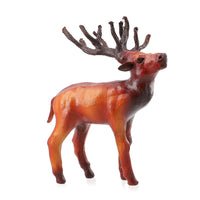 Handcrafted Genuine Leather Reindeer Statue (5x7.5 in)