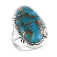 SANTA FE Style 4.50 ctw Mojave Blue Turquoise Ring in Sterling Silver 3.4 out of 5 Customer Rating