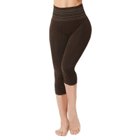 SANKOM Patent Shaper Capri Leggings - S/M | Brown