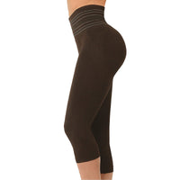 SANKOM Brown Shimmer Capri Leggings L/XL