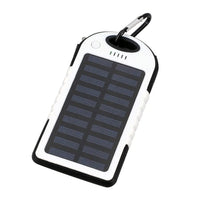 HOMESMART White Carabiner Solar 5000 mAh Battery Charger with USB & Emergency LED Torch