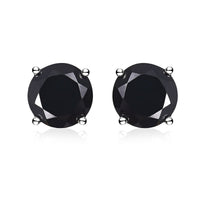 2.00 ctw Natural Thai Black Spinel Earrings in Sterling Silver