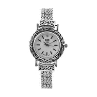 EON 1962 Swiss Movement Multi Row Borobudur Bracelet Watch in Sterling Silver (8.00 In) (35 g)
