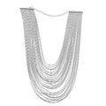 Drape Bib Necklace in Silvertone (18 in) - Sticky add to cart bar