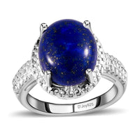Lapis Lazuli 5.85 ctw Ring In Sterling Silver, Solitaire Engagement Rings, Fashion Ring For Women