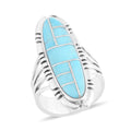 SANTA FE Style Kingman Turquoise Ring in Sterling Silver 7.80 Grams 7.50 ctw - Sticky add to cart bar