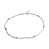 Singapore Station Anklet in Sterling Silver 2.70 Grams