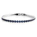 Simulated Blue Quartz Tennis Bracelet in Silvertone (8.00 In) 10.50 ctw - Sticky add to cart bar