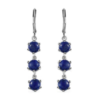 KARIS Lapis 6.95 ctw Lazuli Lever Back Earrings in Platinum Bond