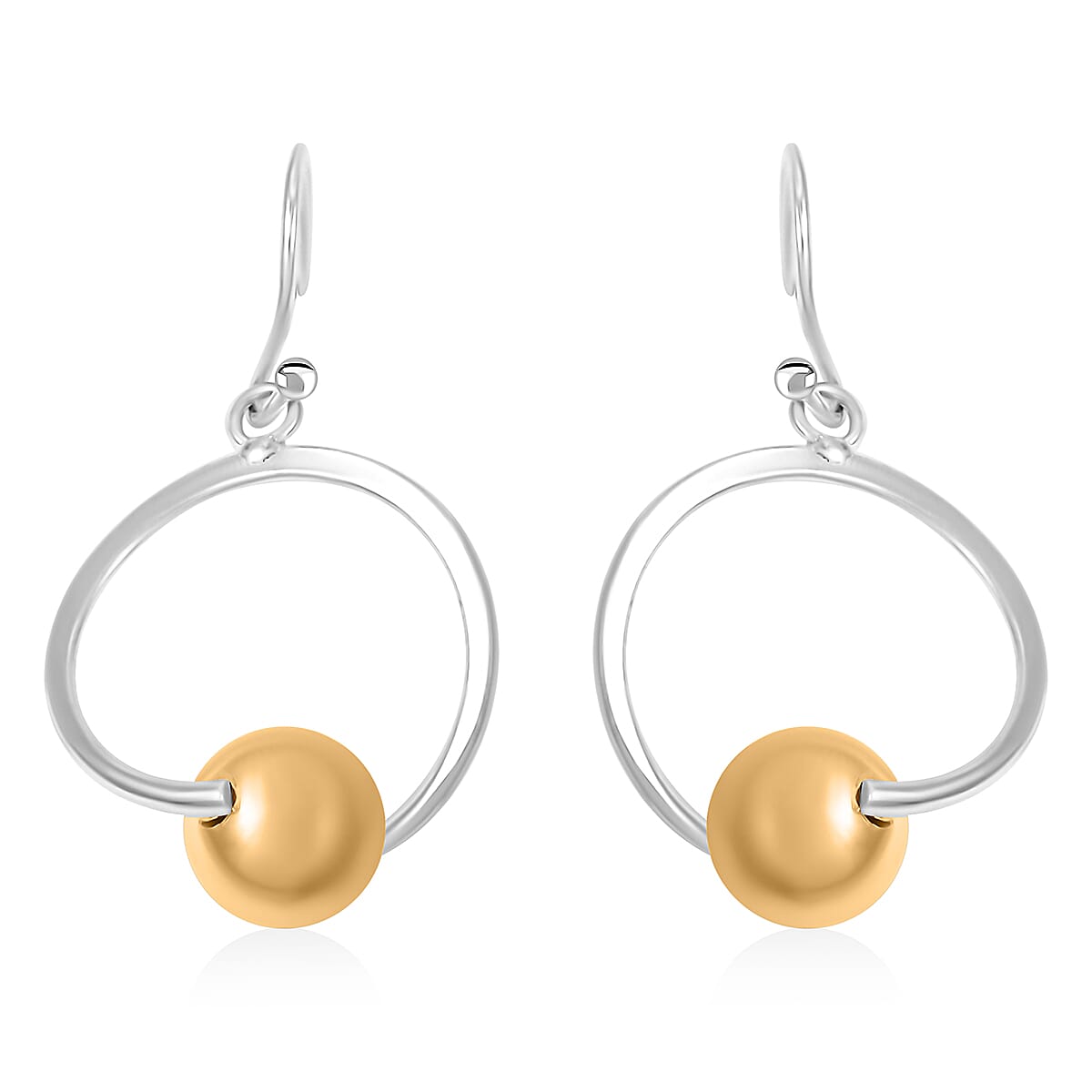 Platinum Over and 14K YG Over Sterling Silver Earrings