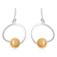 Platinum Over and 14K YG Over Sterling Silver Earrings