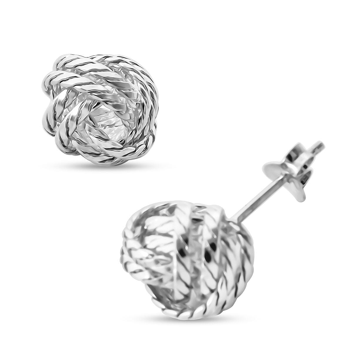 Knot Stud Earrings in Sterling Silver 4.10 Grams