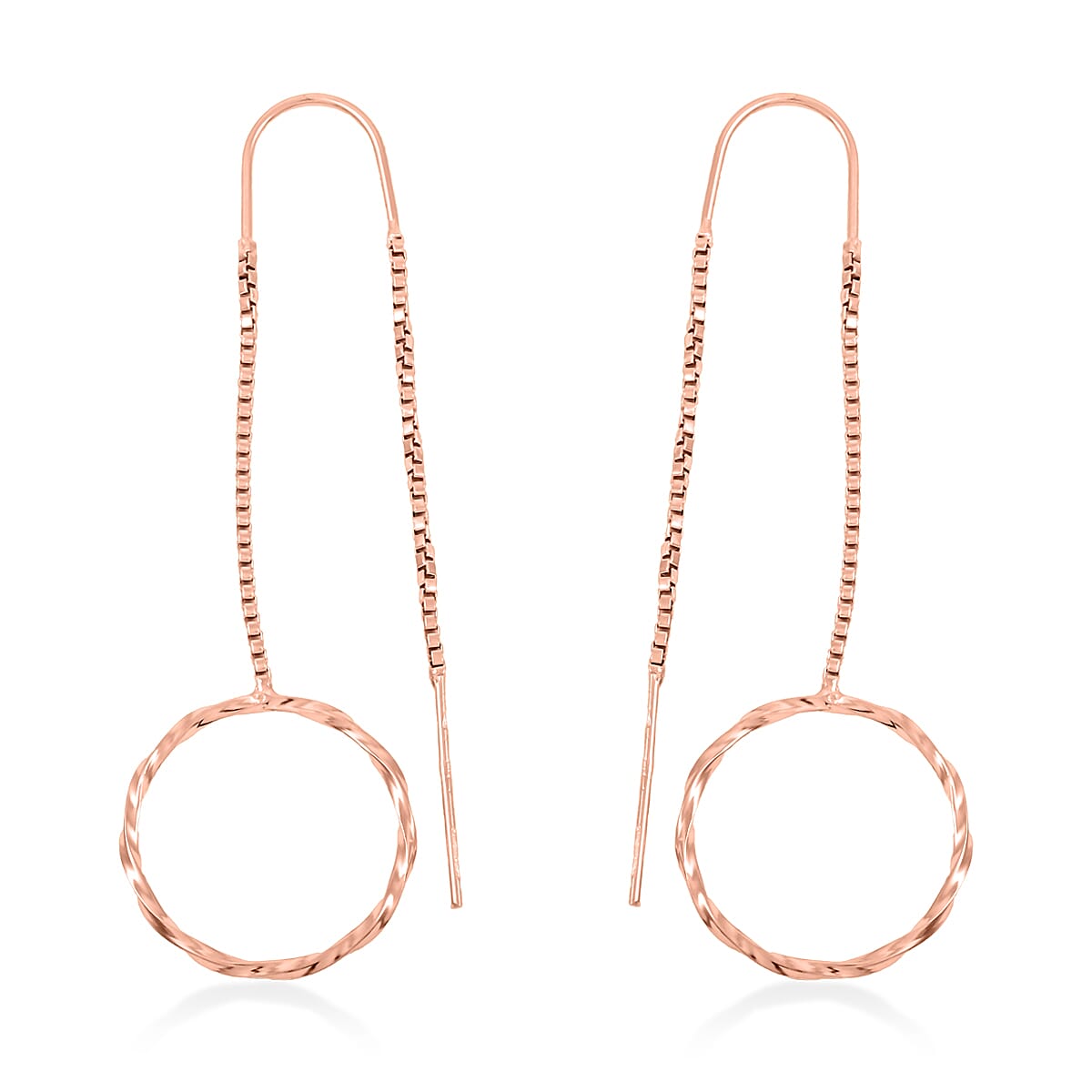 Dangle Earrings in 14K Rose Gold Over Sterling Silver 2.30 Grams